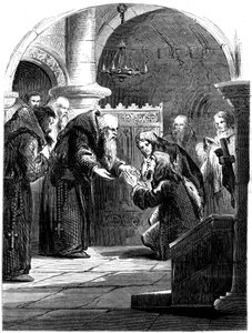 Koning James II in de Abdij van La Trappe, Frankrijk