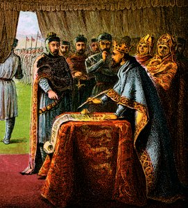 Koning Jan en de Magna Carta, 1215, ca. 1850 door Unbekannt