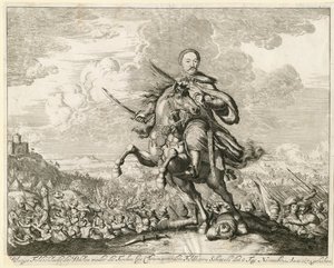 Koning Jan III Sobieski bij de Slag om Khotyn op 11 november 1673, 1673 door Unbekannt