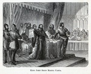 Koning Jan ondertekent de Magna Carta, 1882 door Unbekannt