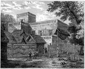 Paleis van koning Koffie, Coomassie, Ashanti-oorlog, Afrika, 1900