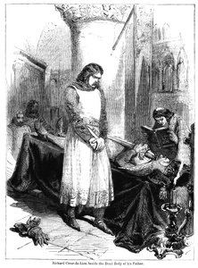Koning Richard I naast het dode lichaam van zijn vader, koning Hendrik II, 1189