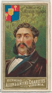 Koning van de Sandwich Eilanden, uit de serie Wereldheersers N34 voor Allen & Ginter Ciga..., 1889