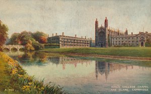 Kings College Chapel en Clare College, Cambridge, c1935