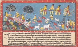 Krishna, Balarama en de herders... uit een verspreide Bhagavata Purana..., 1800-1825 door Unbekannt