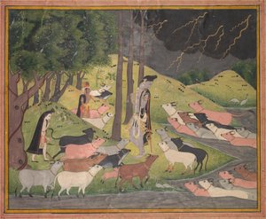 Krishna Roept de Koeien, ca. 1780-1790 door Unbekannt
