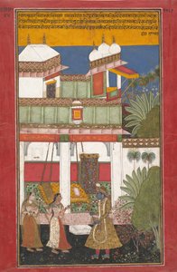 Krishna en Radha, pagina uit een verspreide Rasikapriya