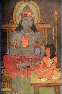 Krishna die Arjuna onderwijst, 1920 door Unbekannt