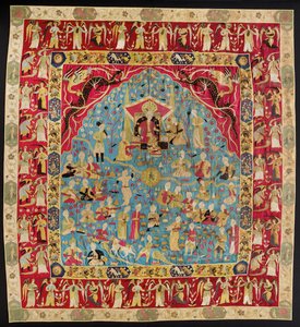Tapijt - zgn. Perzisch tapijt (Safavid applicatie wandtapijt)