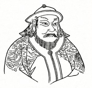 Kublai Khan 1215-1294 van het Mongoolse Rijk en stichter van de Yuan-dynastie, 1912 door Unbekannt