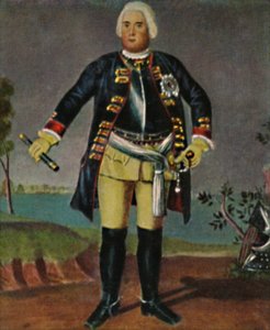 Koning Friedrich Wilhelm I. van Pruisen 1688-1740. - Gravure naar het schilderij van Weidemann, 1934
