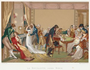 Dames en heren die La Bouillotte spelen, Frankrijk, ca. 1804-1814