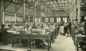 Damesklerken die de Amerikaanse volkstelling verwerken, 1901