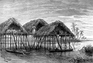 Paaldorpen van Santa Rosa, nabij Maracaibo, Venezuela, 1895