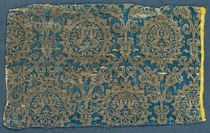 Lampas met hazen in ogivaal patroon, 1300s door Unbekannt