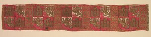 Lampas met heraldiek van Castilië en León, van een koninklijk christelijk gewaad, 1200-1325