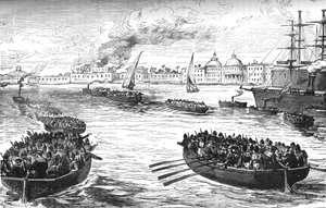 Landingstroepen bij het Paleis van de Khedive in Alexandrië na het Bombardement