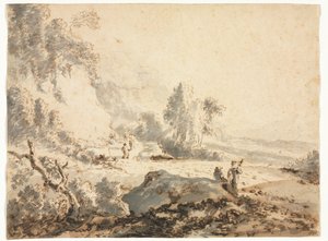 Landschap, 18e eeuw door Unbekannt