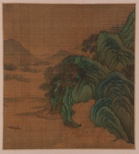 Landschap: heuvels, vallei en stroom, Mogelijk Ming-dynastie, 1368-1644