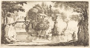 Landschap, in of na 1635 door Unbekannt