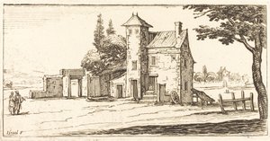 Landschap, in of na 1635 door Unbekannt