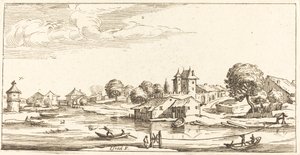 Landschap, in of na 1635 door Unbekannt