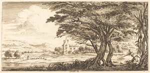 Landschap, in of na 1635 door Unbekannt