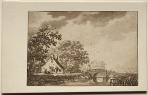 Landschap met Cottage en Brug, 1700s