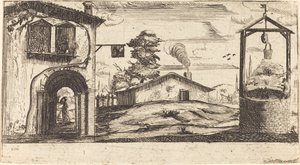 Landschap met een put door Unbekannt