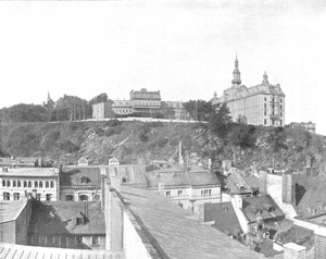 Gebouwen van de Laval Universiteit, stad Quebec, Canada, ca. 1900