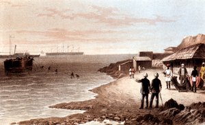 Legging van de telegraafkabel over de Indische Oceaan tussen Bombay en Aden, 1870 door Unbekannt