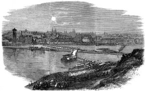 Het leggen van de eerste steen van de nieuwe brug in Praag, Tsjechië, 1865 door Unbekannt