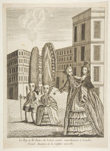 Le Roy et la Reine des Nabots aangekomen in Londen. Grote liefhebbers van de... door Unbekannt