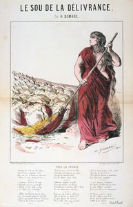 Le Sou de la Delivrance karikatuur en liedblad, Frans-Duitse Oorlog, 1870-1871 door Unbekannt