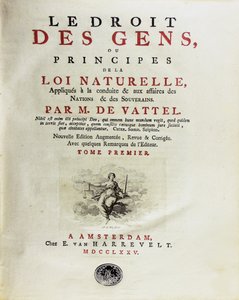Le droit des gens, ou principes de la loi naturelle, appliqués à la conduite, 1775 door Unbekannt