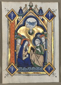 Blad Uitgesneden uit een Psalter: Pinksteren, ca. 1260 door Unbekannt