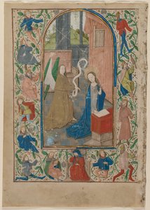 Blad uit een Getijdenboek: De Aankondiging, 1470s door Unbekannt