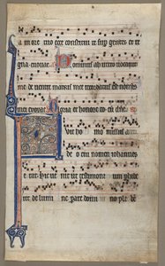 Blad uit een Koorboek: Aankondiging aan Zacharias, ca. 1265 door Unbekannt