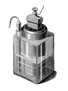 Leclanche natte cel, een vroege opslagbatterij, 1896