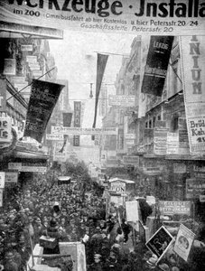 Leipzigs grote reclameparade, Leipzig, Duitsland, 1922