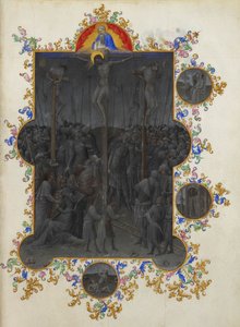 Les Très Riches Heures du duc de Berry, Folio 153r - De Dood van Christus door Unbekannt