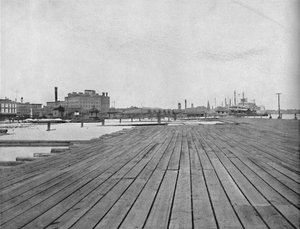 Levee en stoomboot aanlegplaats, New Orleans, ca. 1897