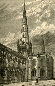 Lichfield Kathedraal Exterieur, 1898 door Unbekannt