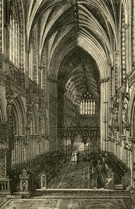 Interieur van de kathedraal van Lichfield, kijkend naar het westen, 1898