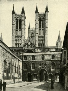 Lincoln Kathedraal en De Exchequer Poort door Unbekannt