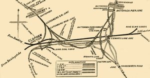 Spoorlijnen bij Clapham Junction, ca. 1878 door Unbekannt