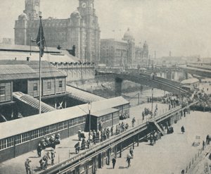 Liverpool Landing Stage is een van de meest interessante rivierfronten in Groot-Brittannië, 1937 door Unbekannt