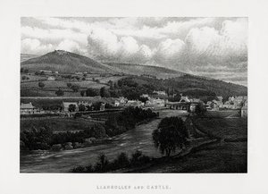 Llangollen en kasteel, Denbighshire, Noord-Wales, 1896