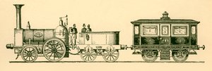 Locomotief en Koninklijke Salon, Londen en Birmingham Spoorweg, 1843 door Unbekannt