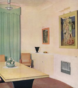 Londense Eetkamer met schilderij van Chirico